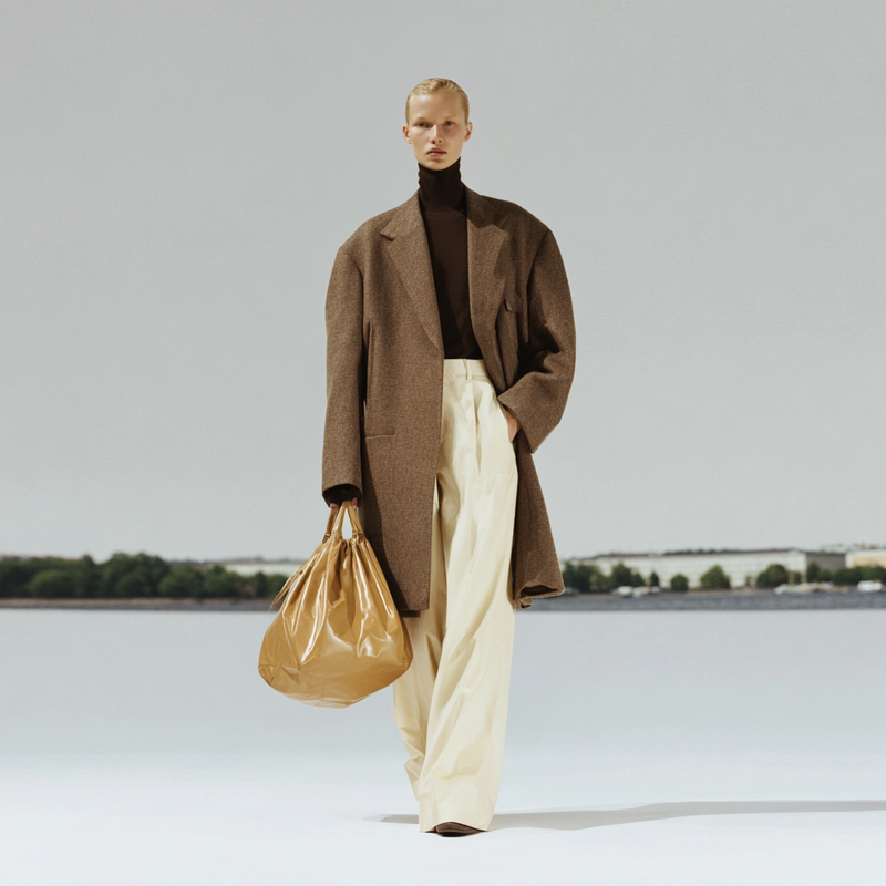 Pleated wide leg pants